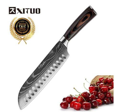 Damascus Pattern Chef Knife — 7Cr17 Steel, Multiple Sizes