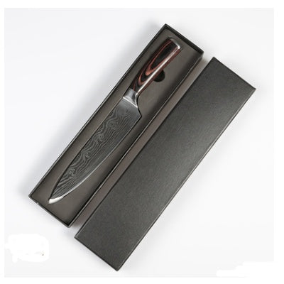 Slicing Knife — Damascus Pattern, 8" 7Cr17 Steel
