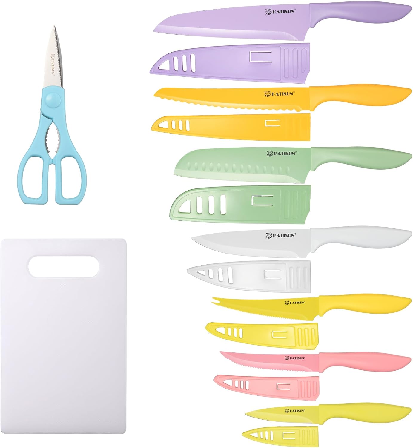 30-Piece Colorful Kitchen Knife Set with Cutting Board