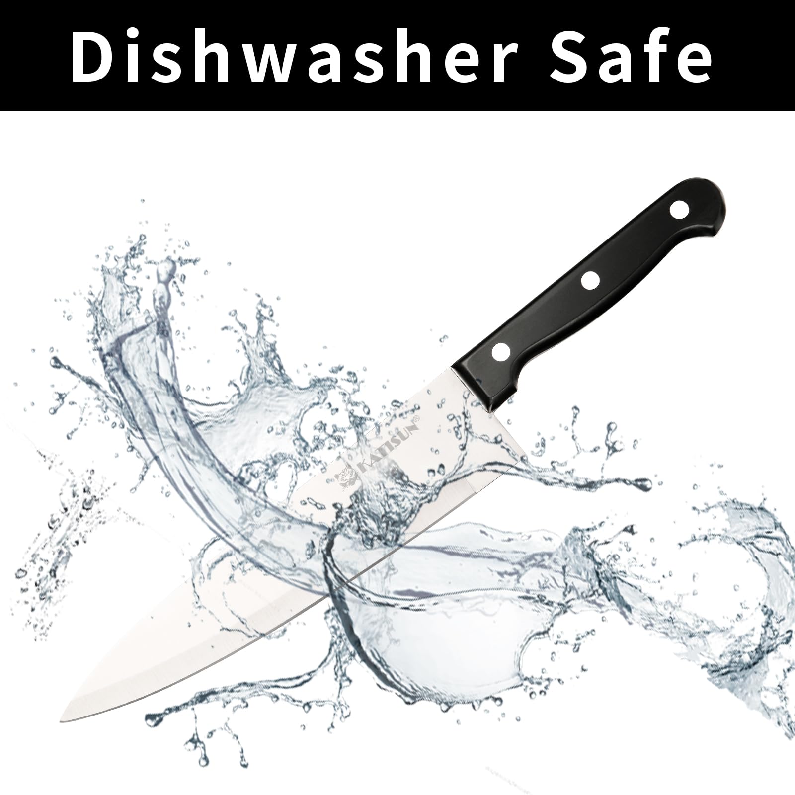 19-Piece German Steel Knife Set with Built-In Sharpener