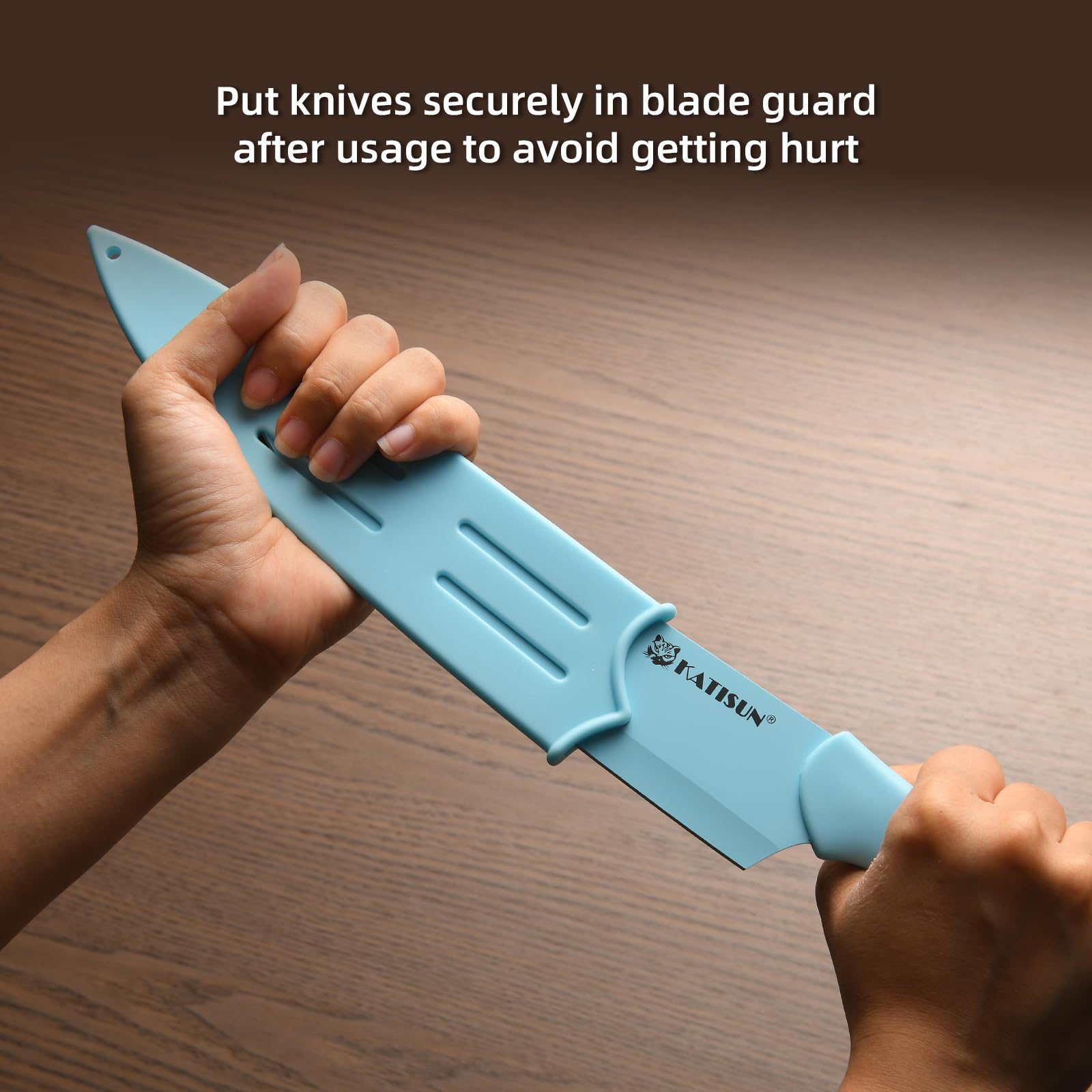 14-Piece Blue Kitchen Knife Set with Block