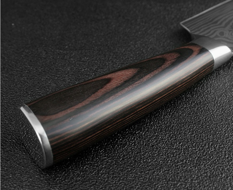 Damascus Pattern Chef Knife — 7Cr17 Steel, Multiple Sizes