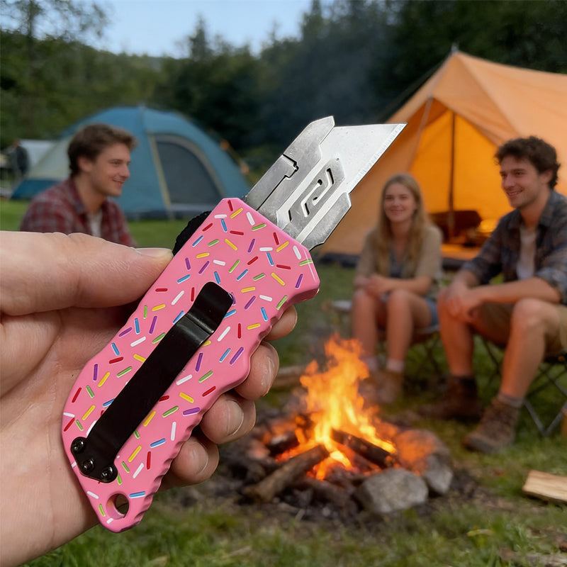 Aluminum Retractable Utility Knife — EDC with 5 Spare Blades