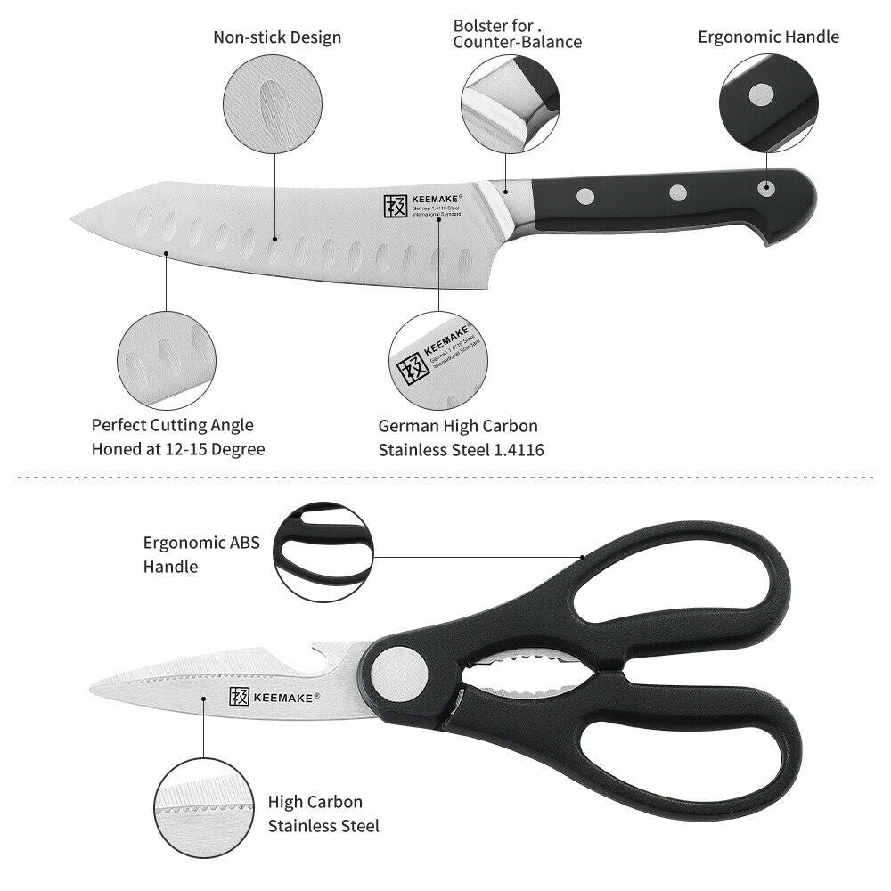 2-Piece Chef Knife Set with Kitchen Scissors