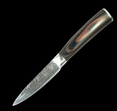 Damascus Pattern Chef Knife — 7Cr17 Steel, Multiple Sizes