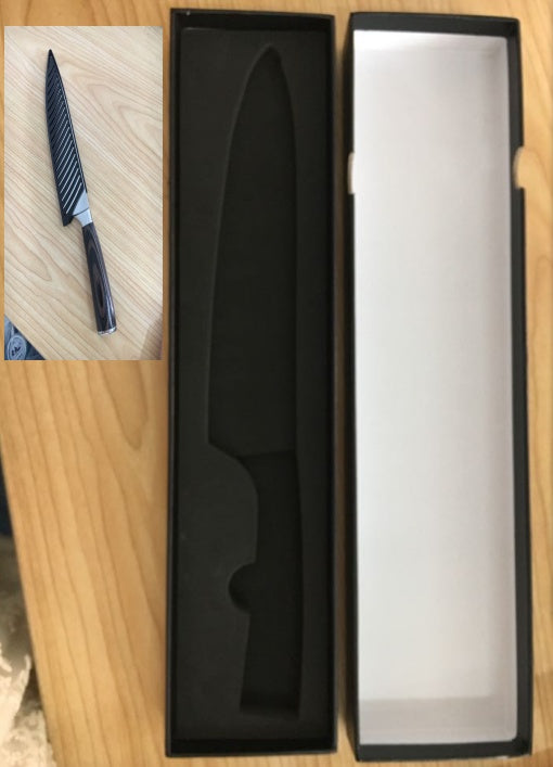 Slicing Knife — Damascus Pattern, 8" 7Cr17 Steel