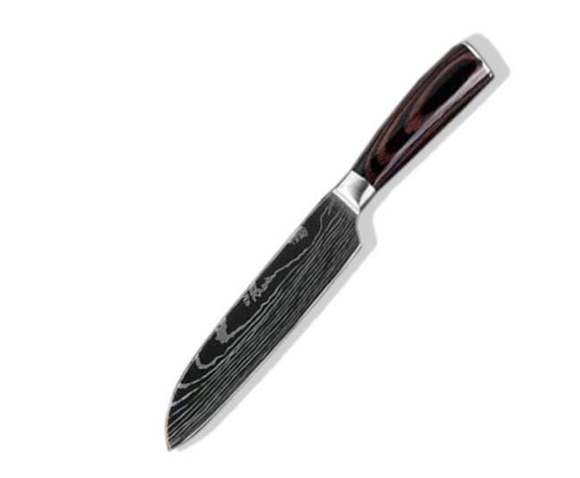 Damascus Pattern Chef Knife — 7Cr17 Steel, Multiple Sizes