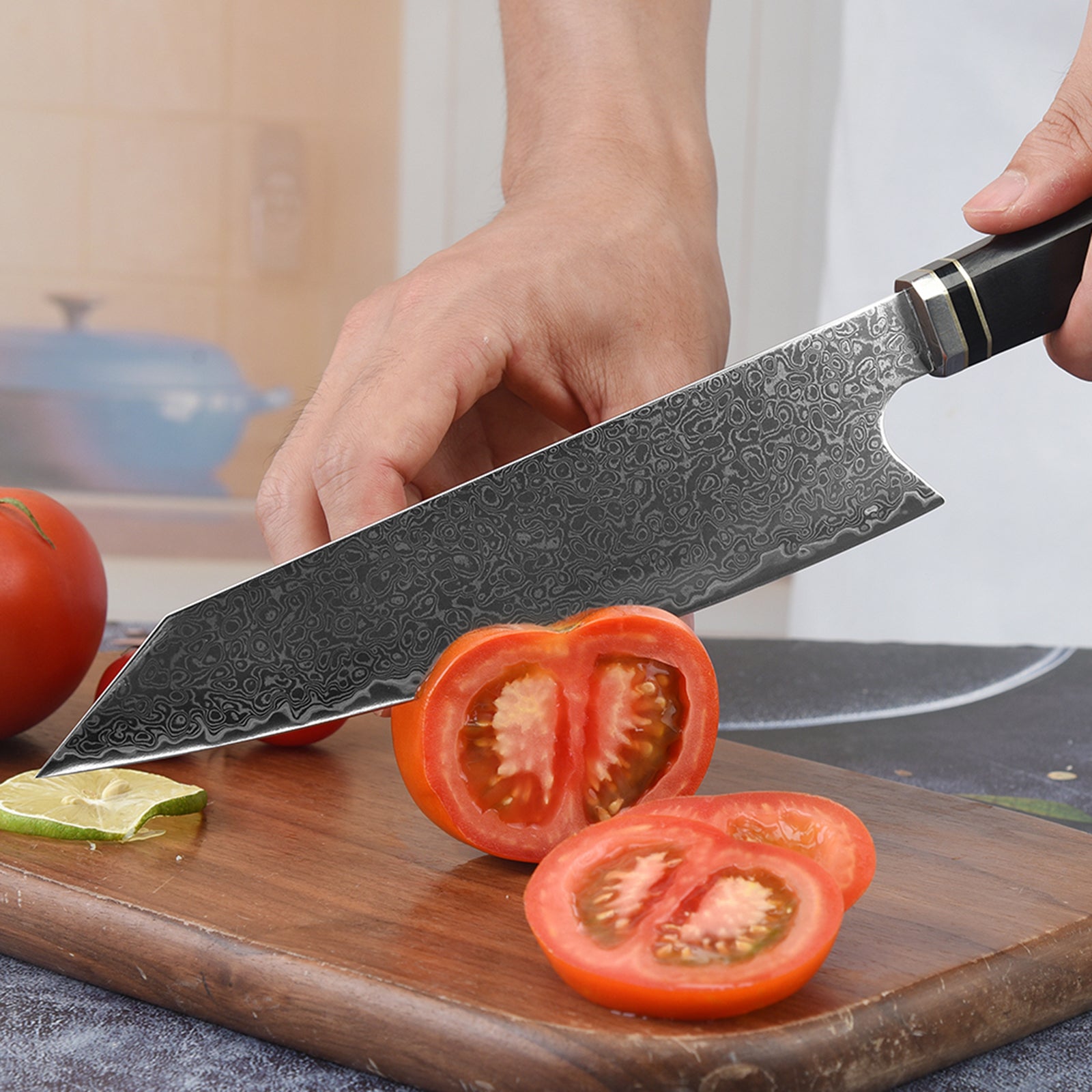Kegani Kiritsuke Chef Knife — 8.5" VG-10 Damascus, Rosewood Handle