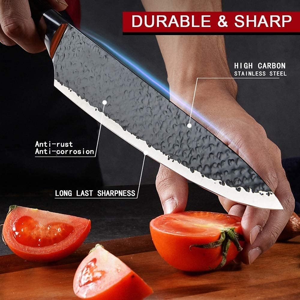 6-Piece Forged Kitchen Knife Set with Scissors, Peeler & Gift Case