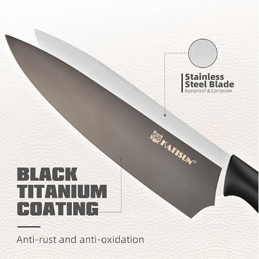 15-Piece German Steel Knife Set with Block & Built-In Sharpener