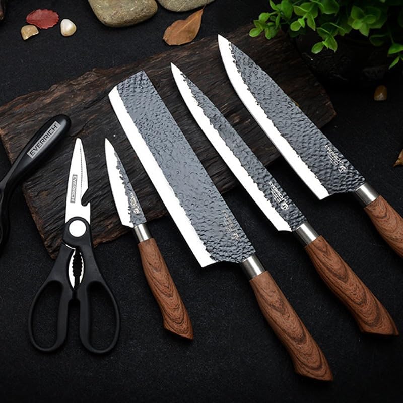6-Piece Forged Kitchen Knife Set with Scissors, Peeler & Gift Case
