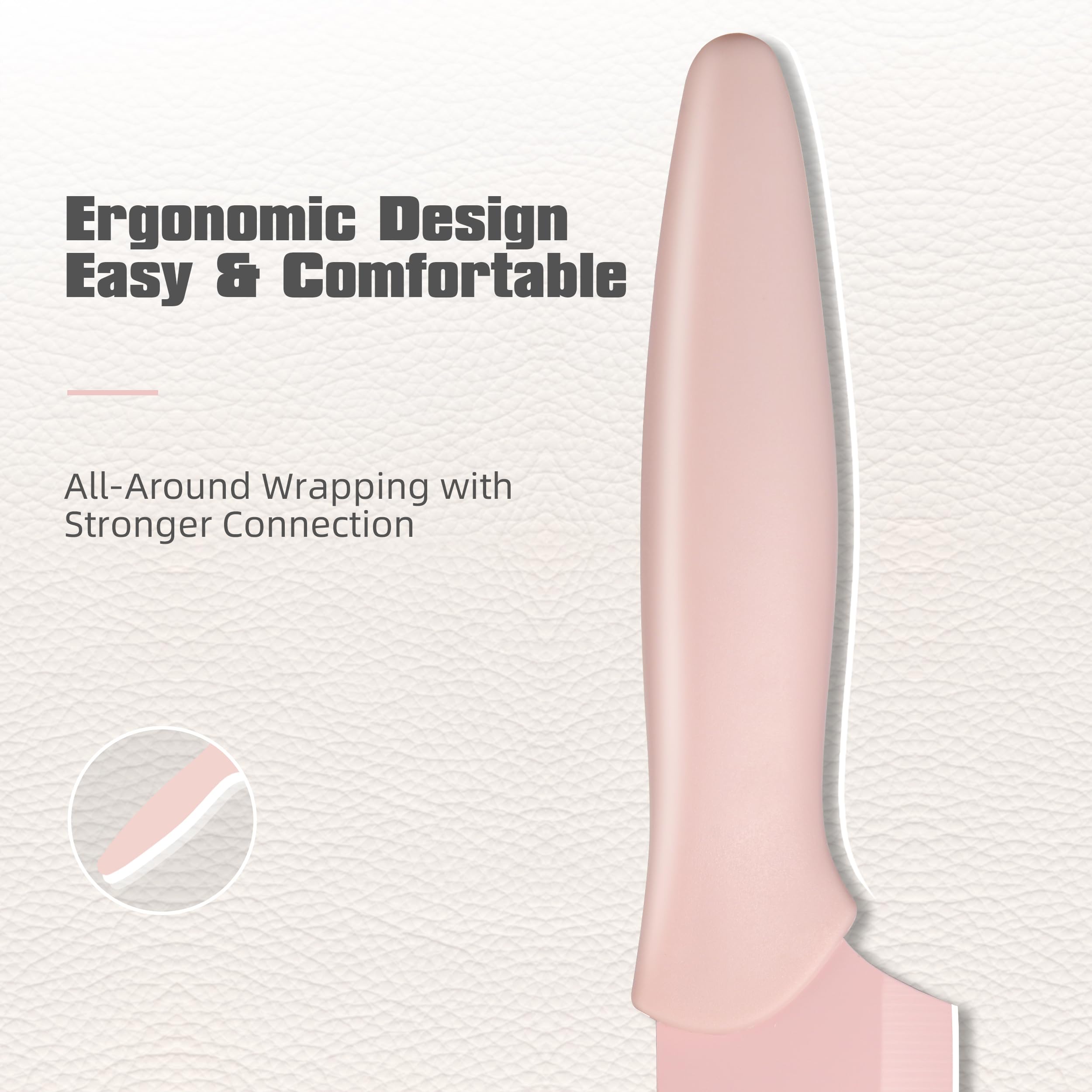 14-Piece Pink Kitchen Knife Set with Block